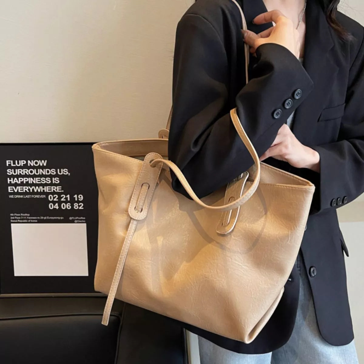 PU Leather Shoulder Bag