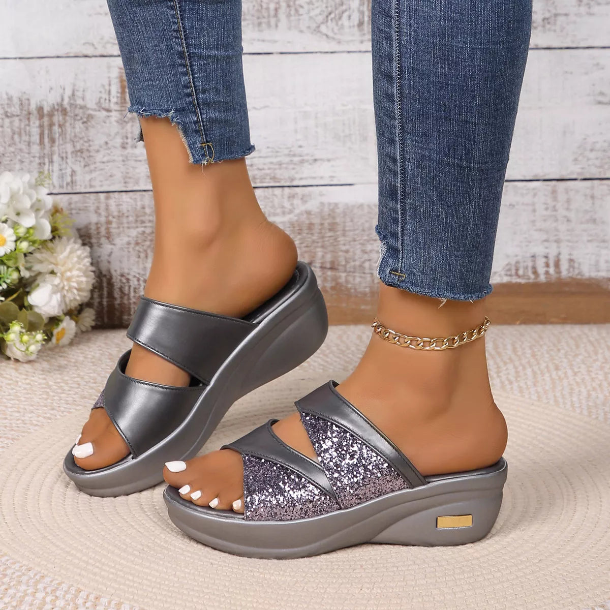 Open Toe Platform Wedge Sandals
