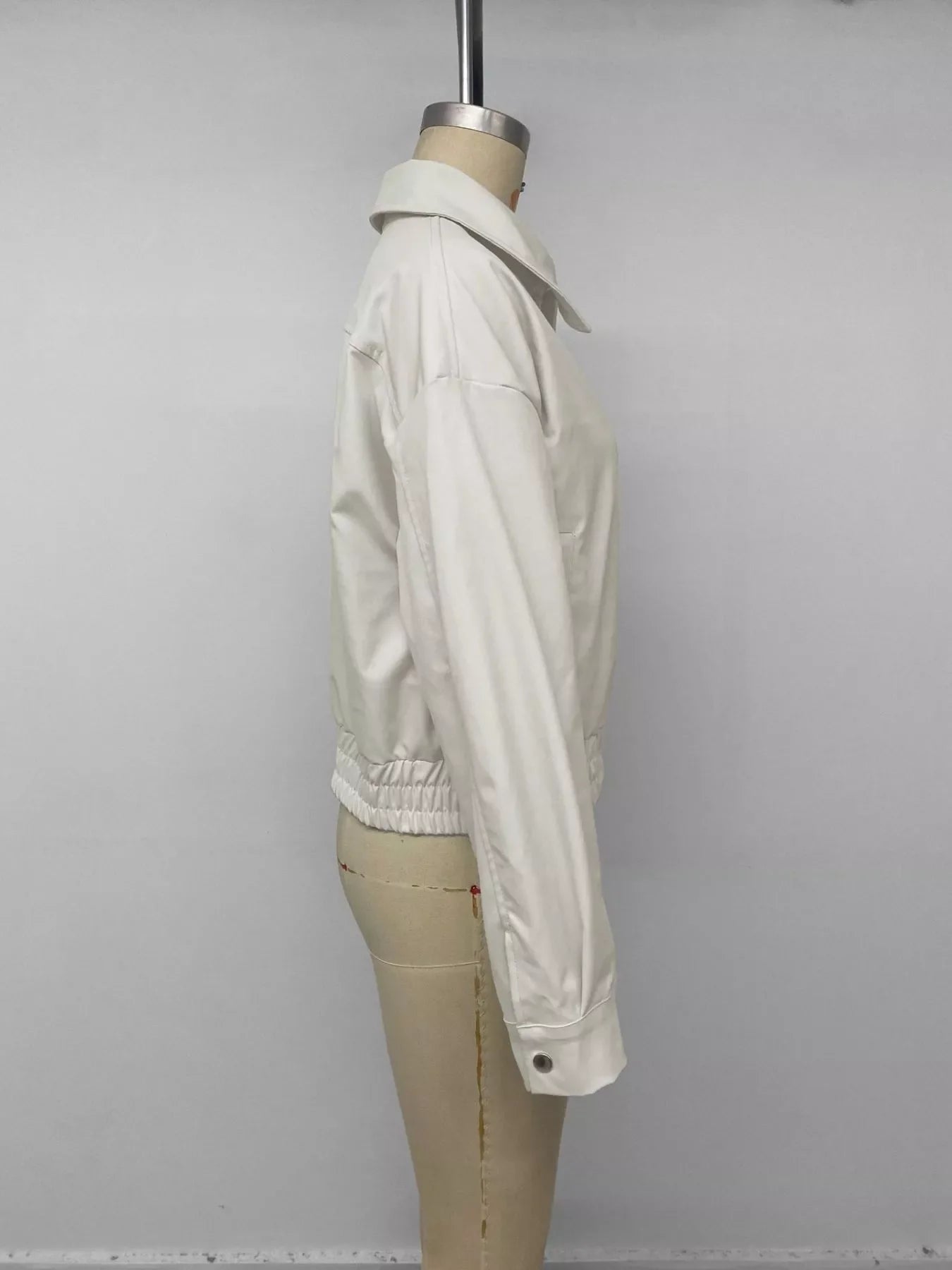 Cropped Faux Leather Jacket