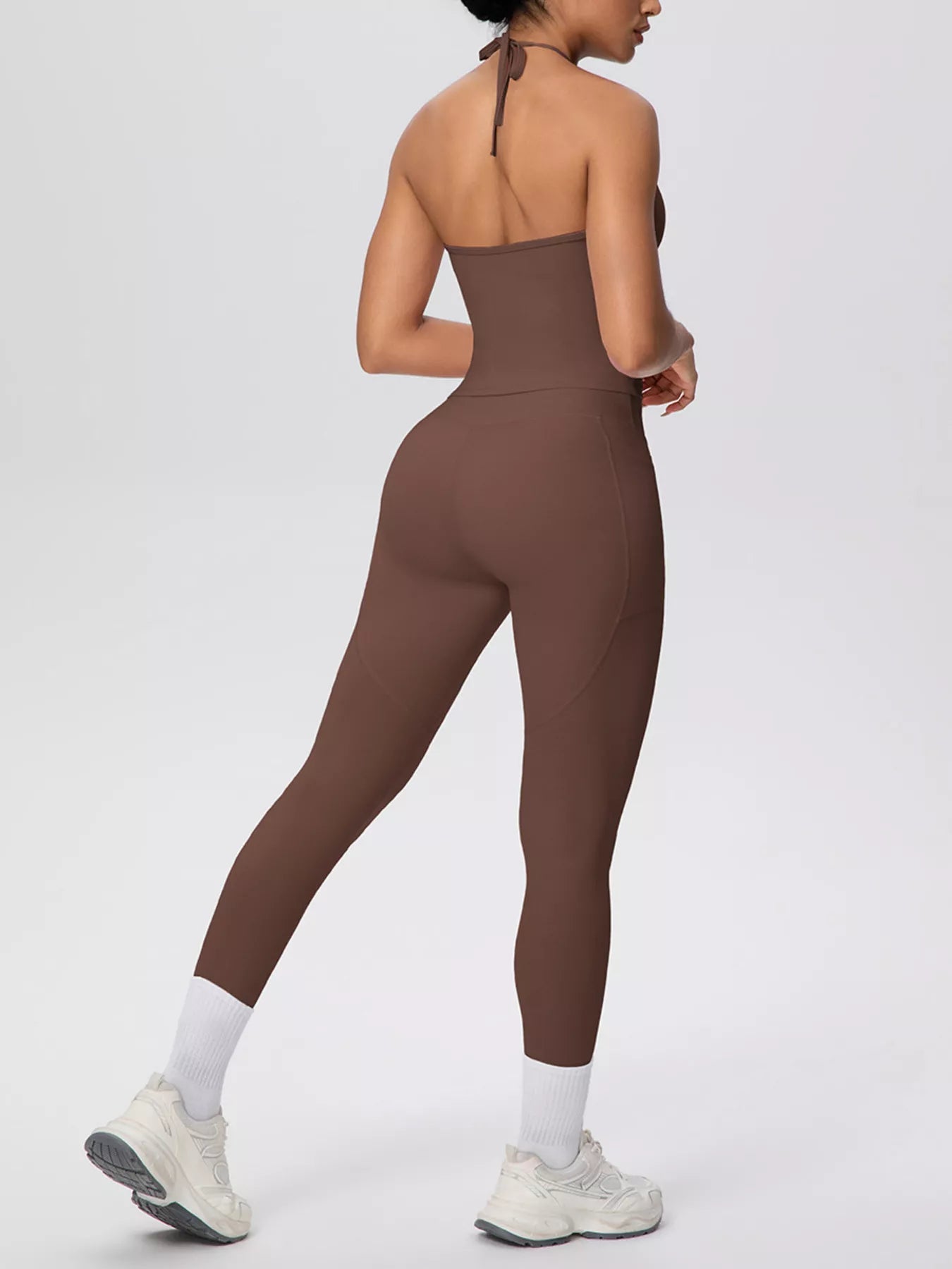 Halter Neck Cami and High-Waisted Leggings Active Set