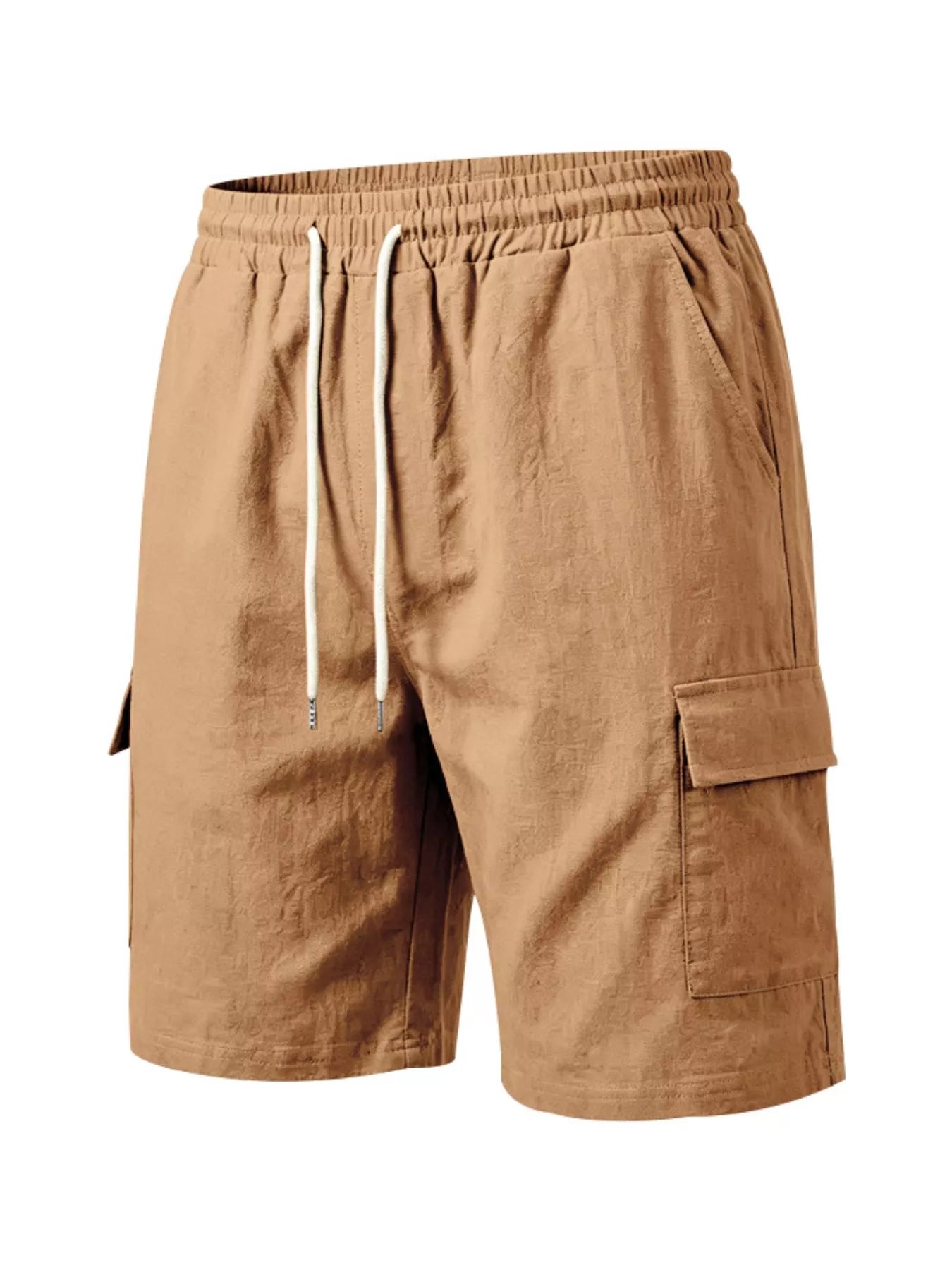 Men's Plus Size Casual Cargo Shorts with Drawstring Waist
