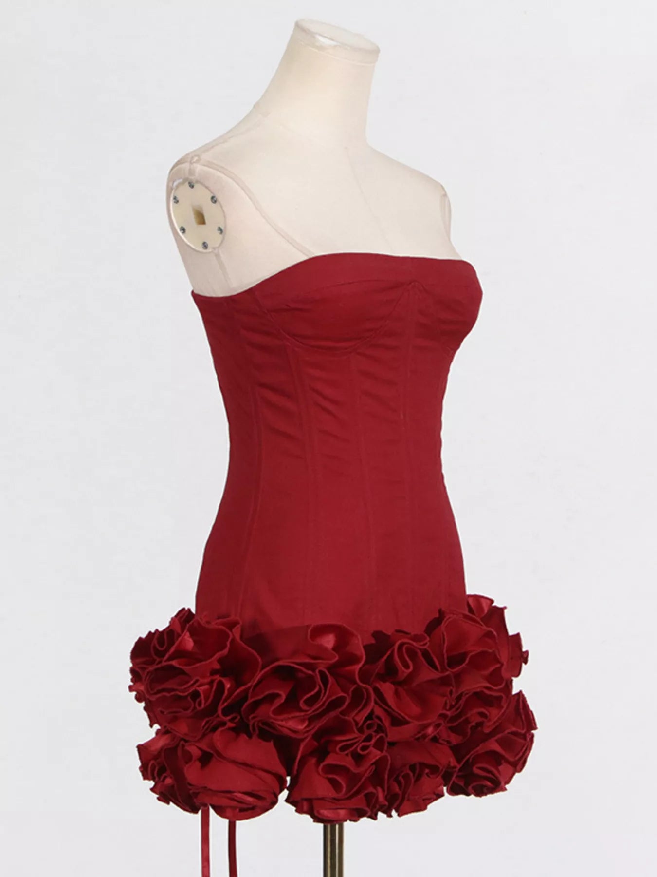 Ruffled Hem Tube Mini Dress
