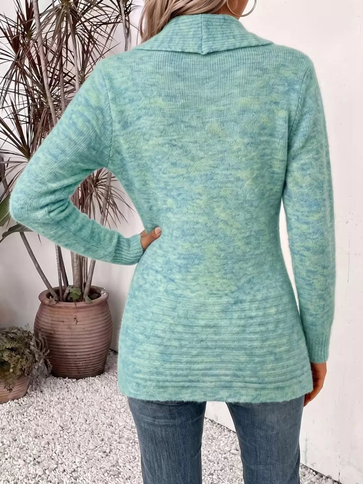 Full Size Open Front Long Sleeve Cardigan Plus Size