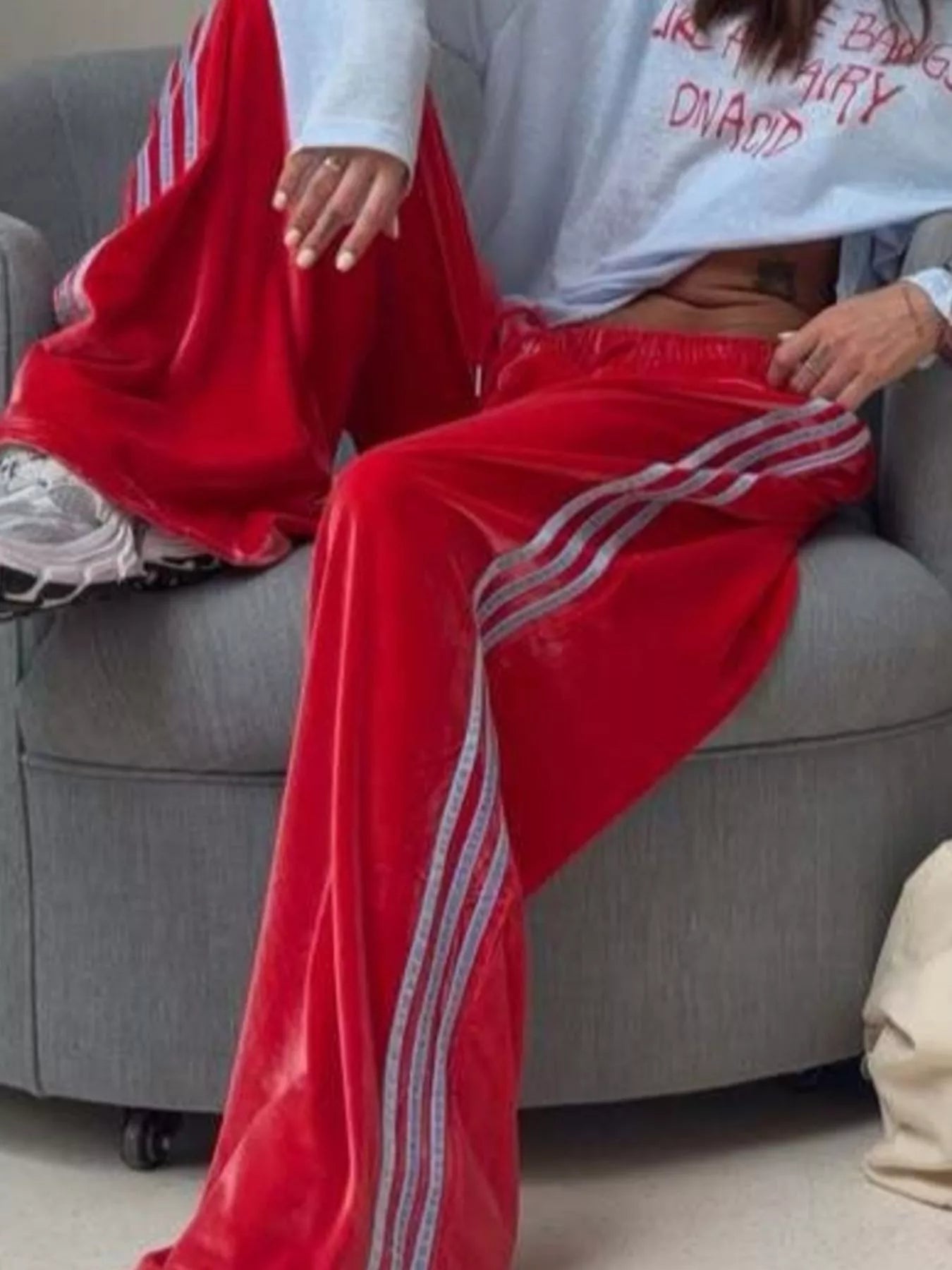 Velvet Wide-Leg Pants
