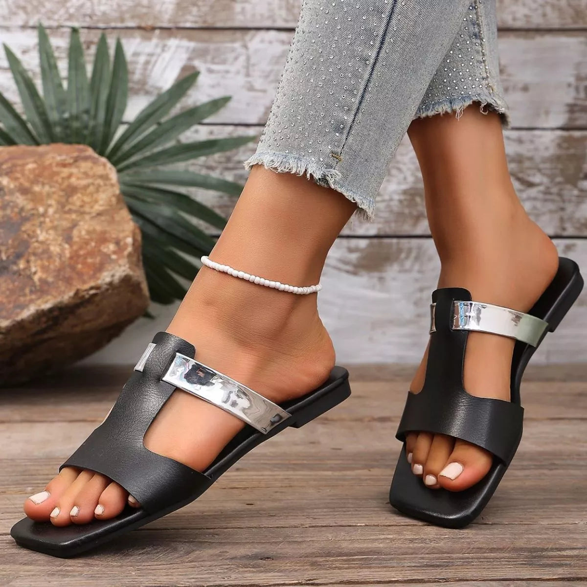Open Toe Flat Sandals