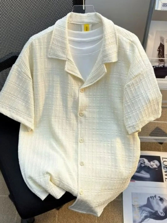 Men's Full Size Casual Short Sleeve Shirt Plus Size