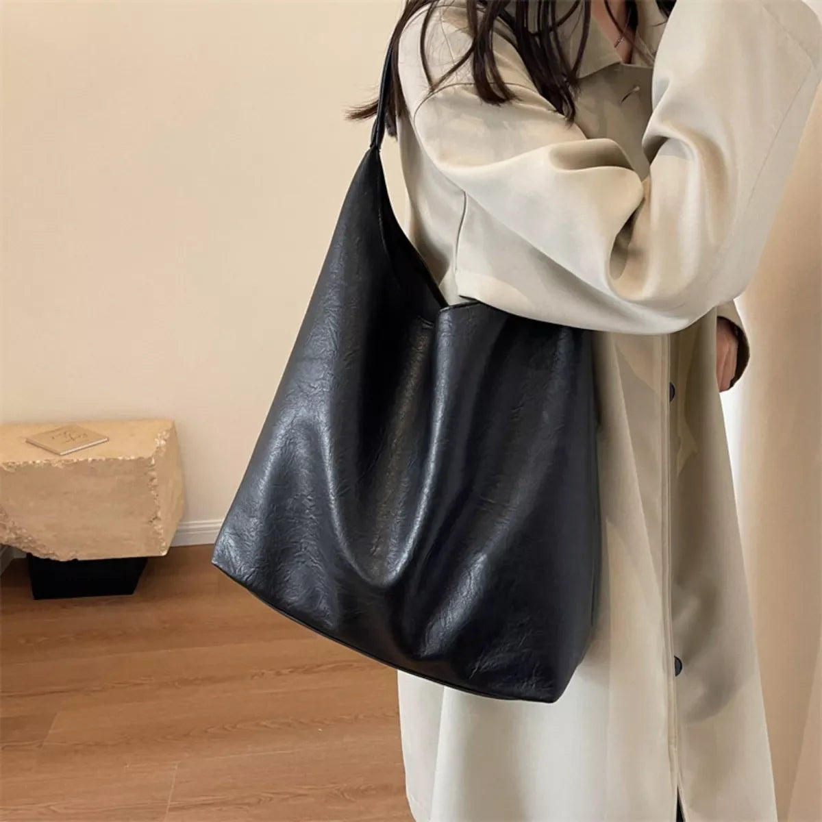 Lightweight Leather Tote Bag