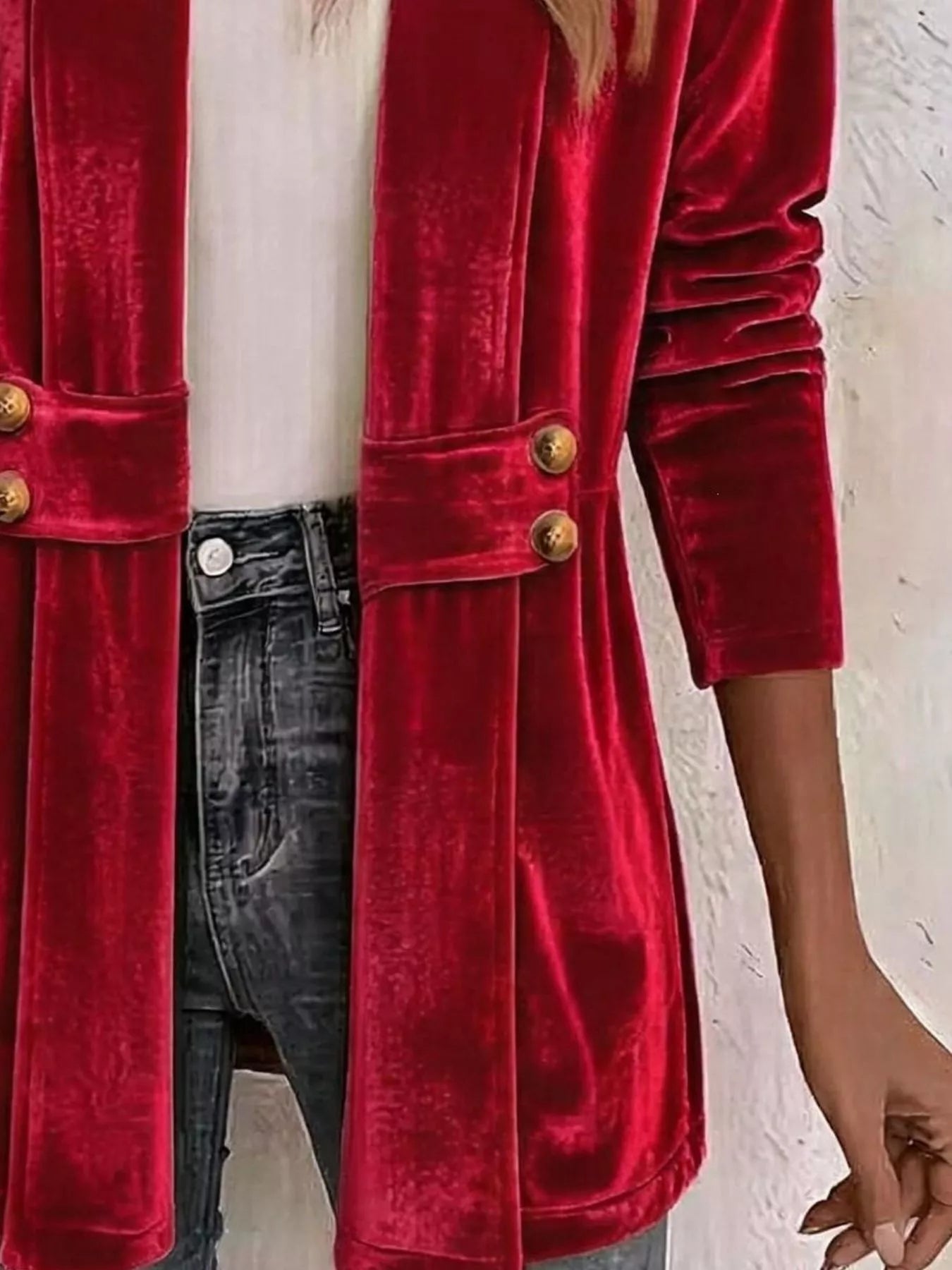 Full Size Velvet Open-Front Cardigan Plus Size