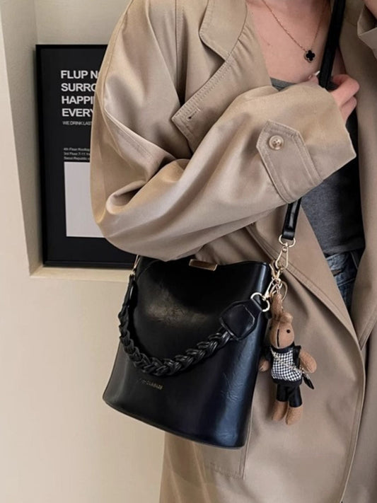 Braided Detail Bucket Crossbody Bag