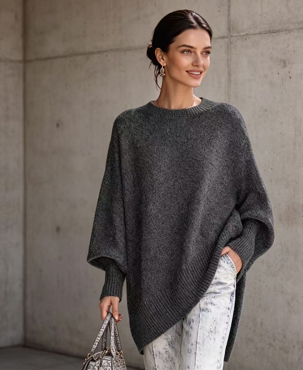 Women's Relaxed-Fit Solid-Color Sweater