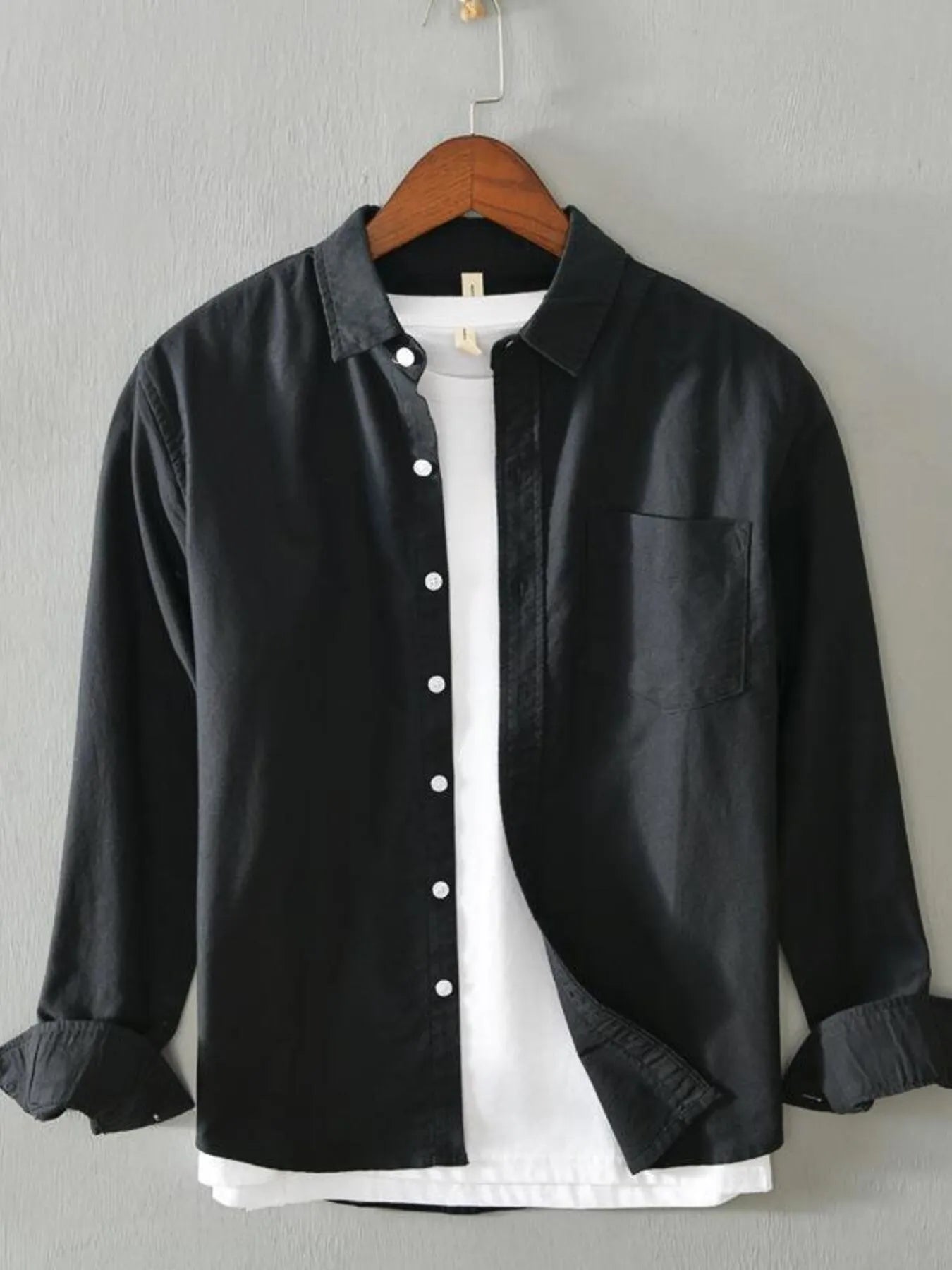 Men's Plus Size Button Up Long Sleeve Shirt
