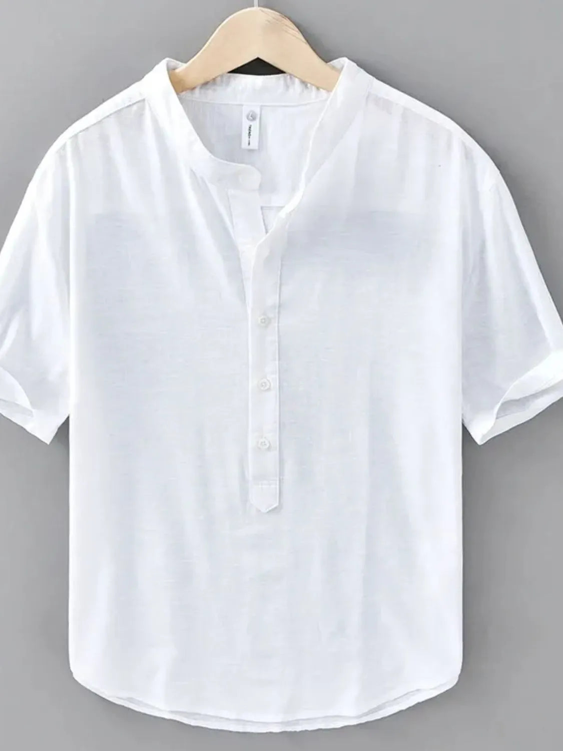 Men's Plus Size Button Detail Short Sleeve Blouse