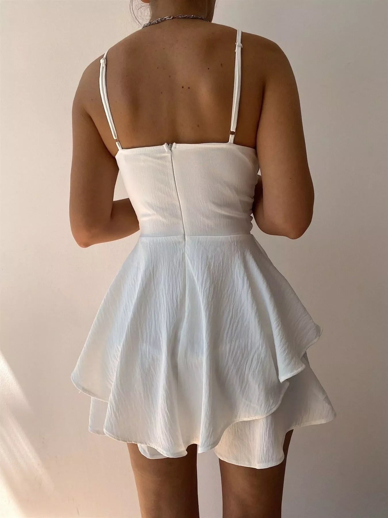 Spaghetti Strap Ruffled Romper