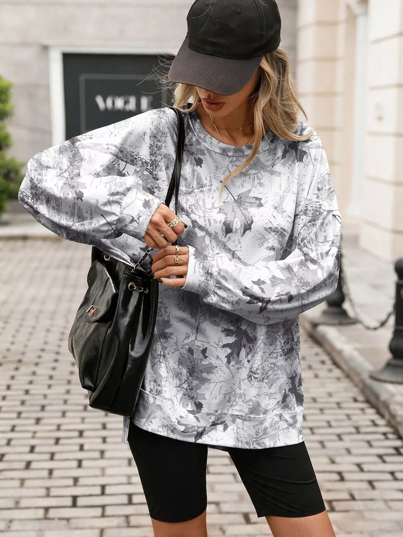 Printed Round Neck Sweatshirt