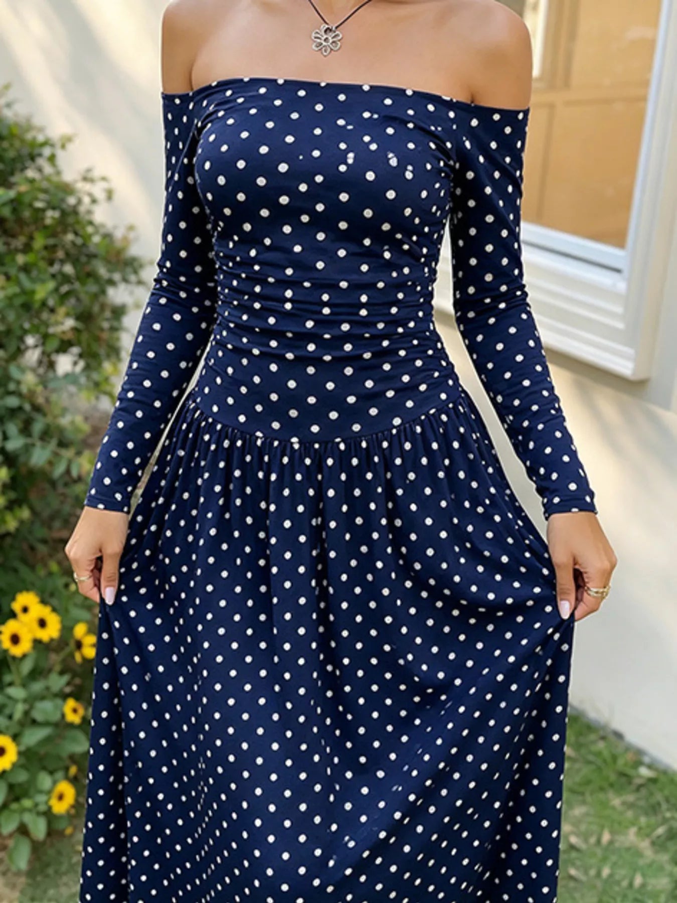 Off-the-Shoulder Maxi Dress