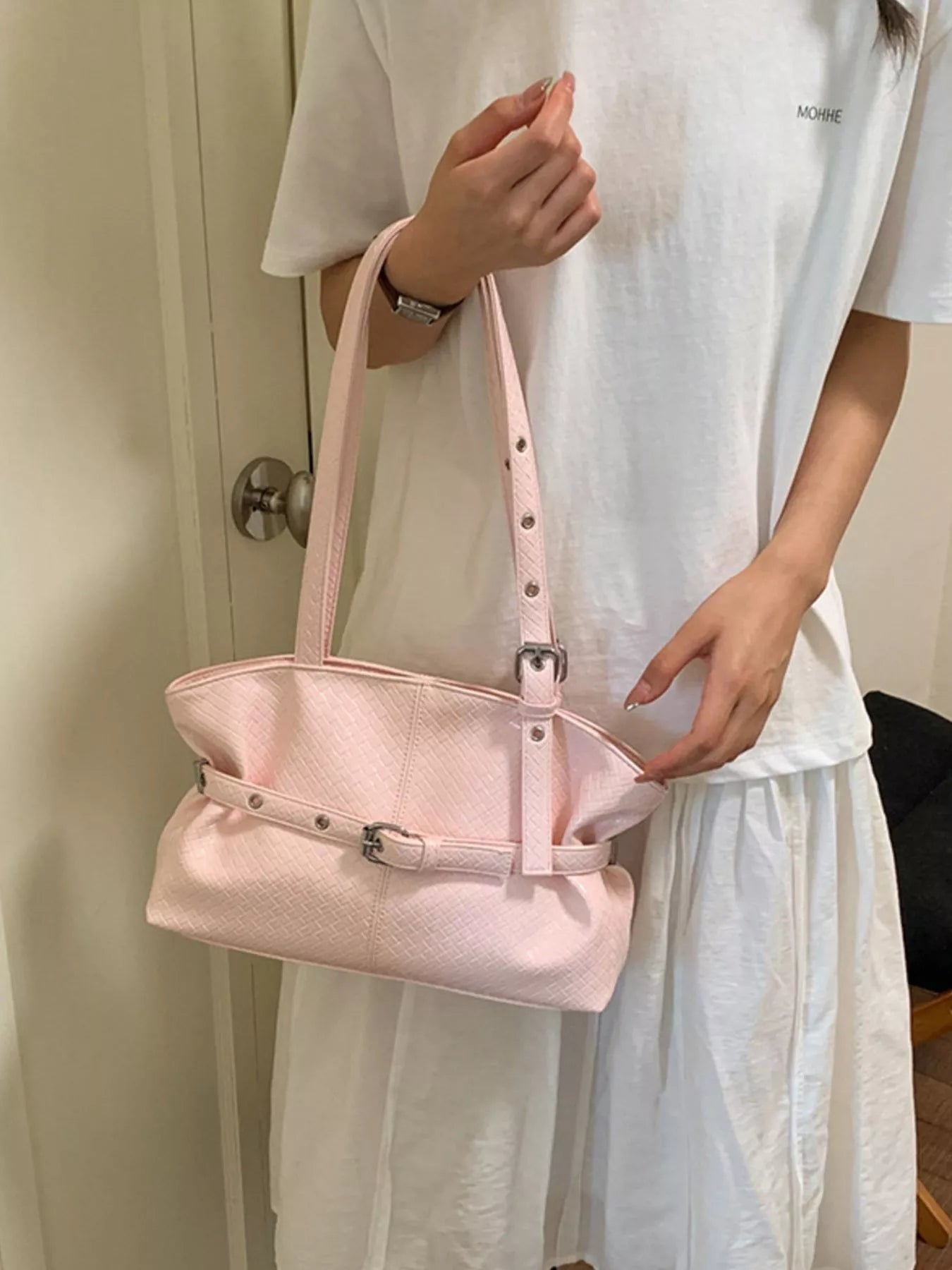 Buckle Detail Shoulder Bag