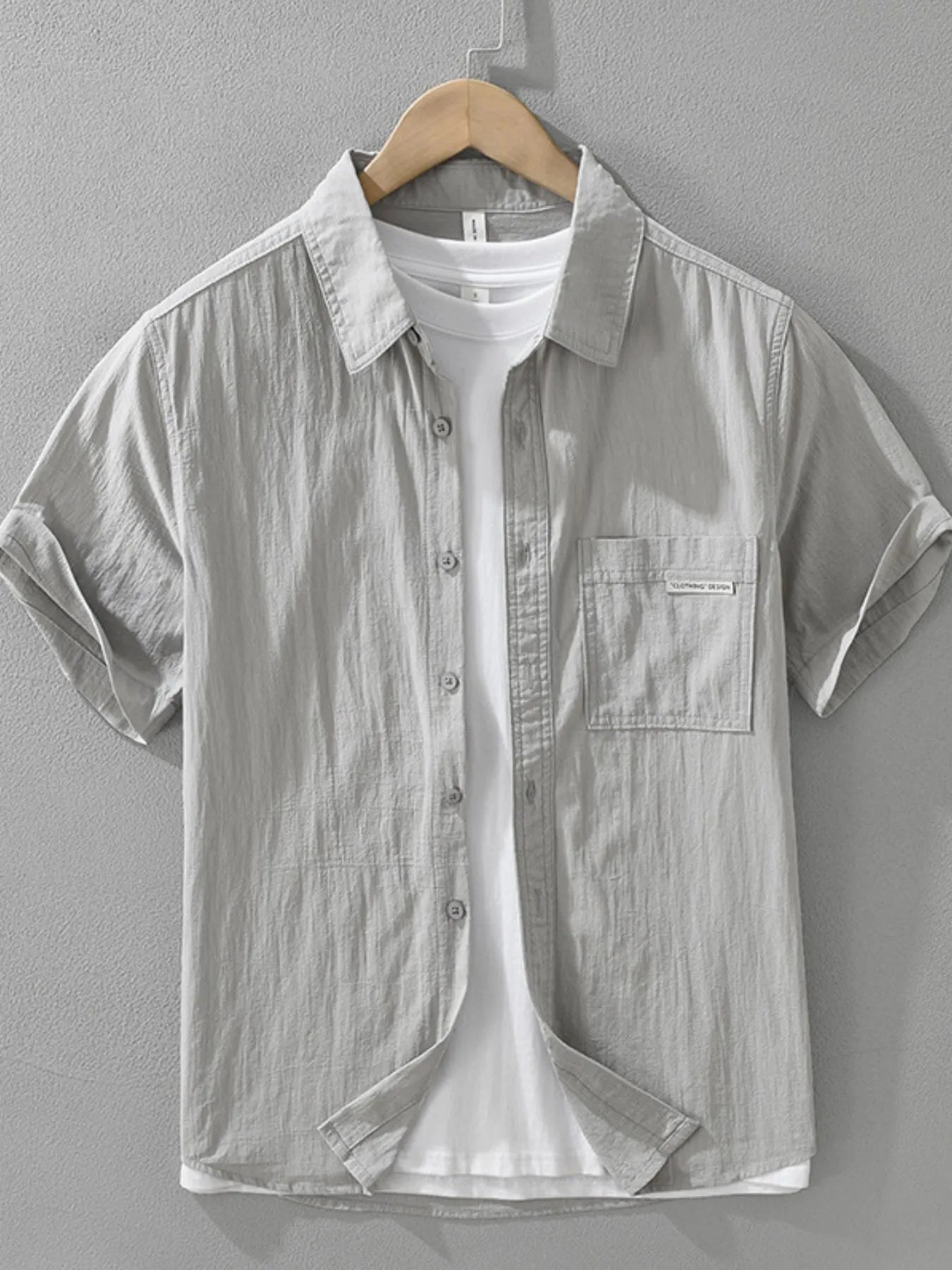 Men's Plus Size Button Up Short Sleeve Shirt