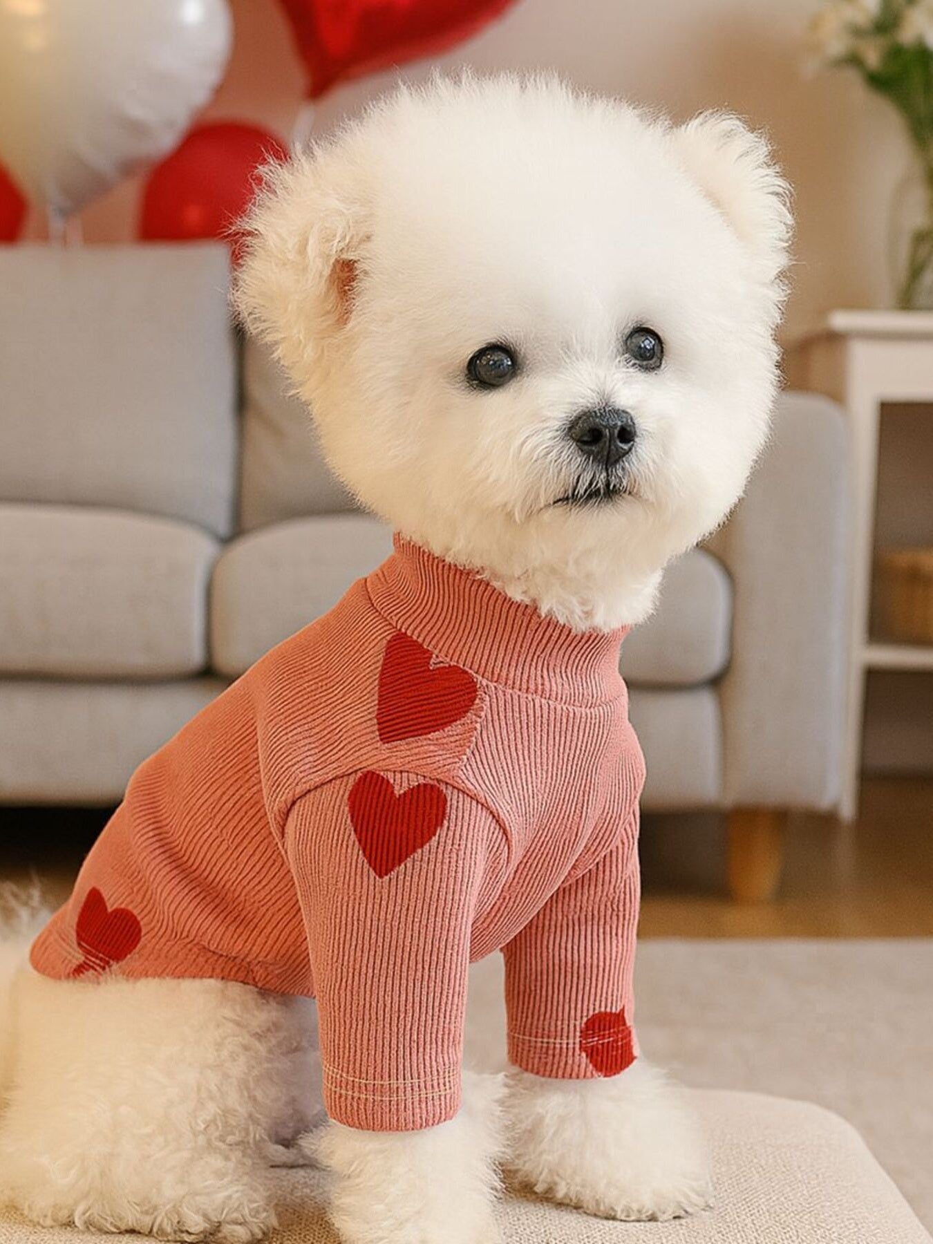 Heart Pattern Pet Sweater