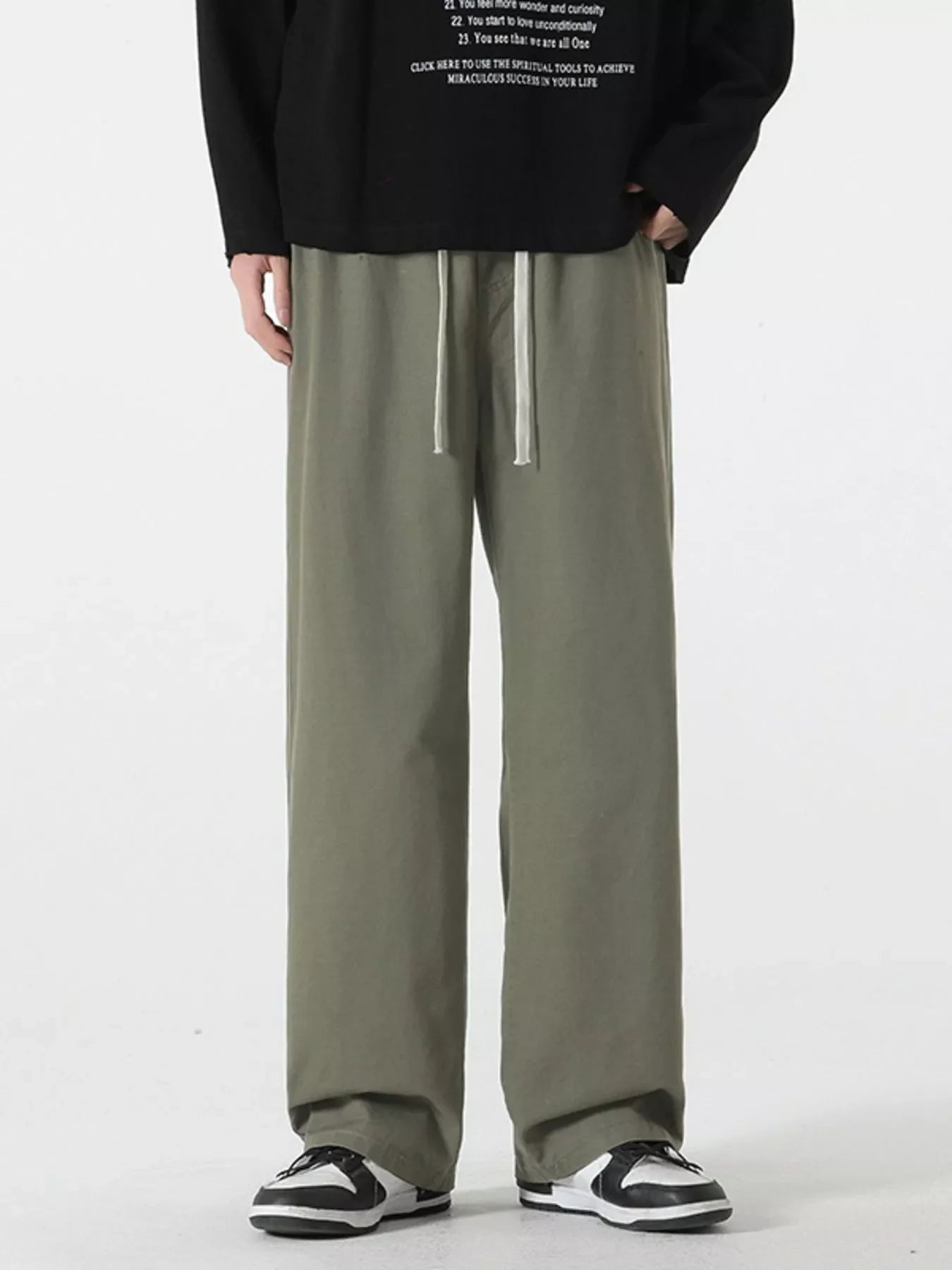 Men's Full Size Relaxed Fit Drawstring Pants Plus Size