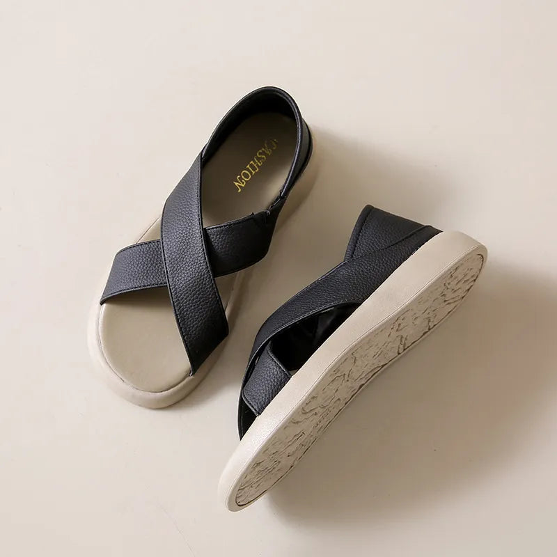 Crossover Platform Comfort Sandals
