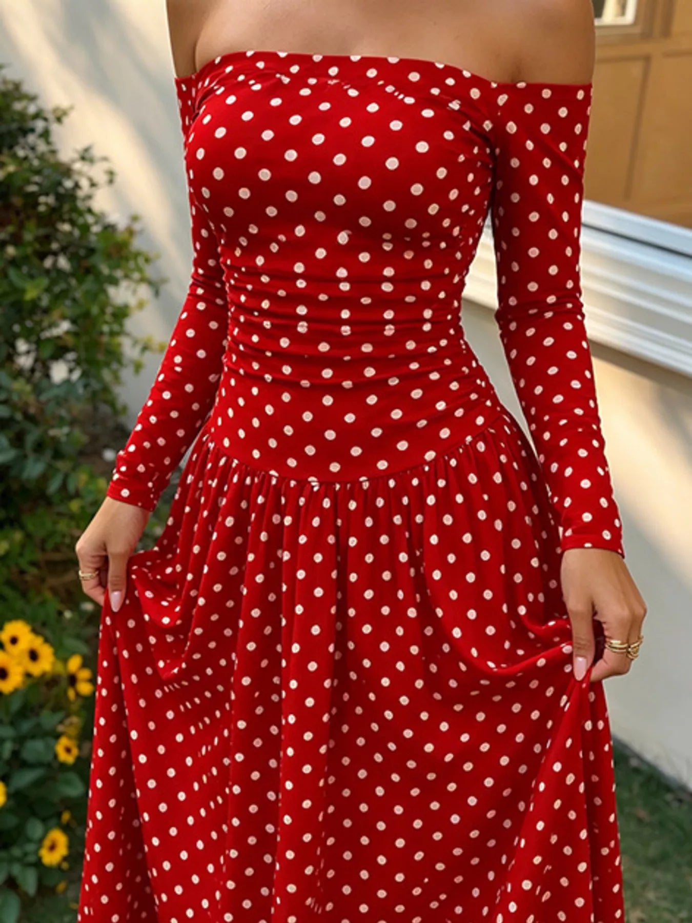 Off-the-Shoulder Maxi Dress