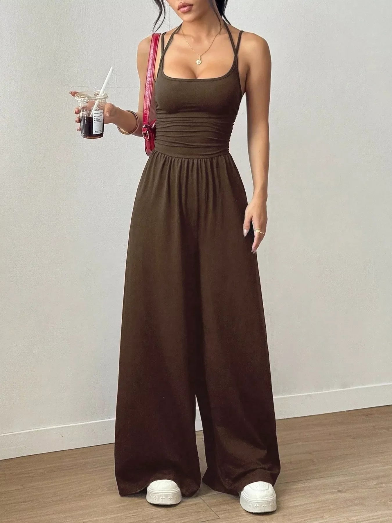 Spaghetti Strap Wide-Leg Jumpsuit