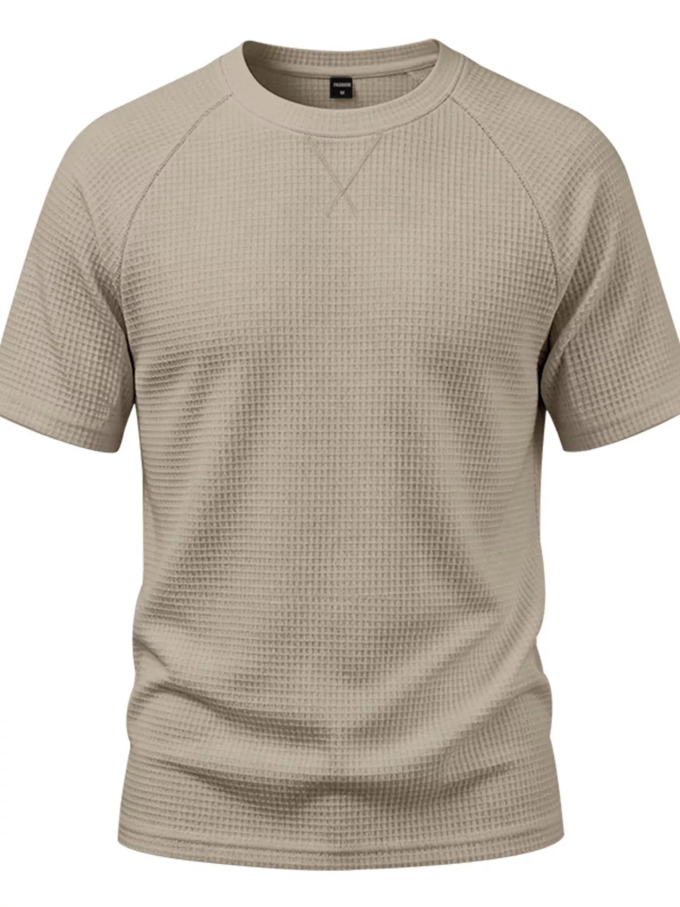 Men's Full Size Waffle Knit Raglan Short Sleeve T-Shirt Plus Size