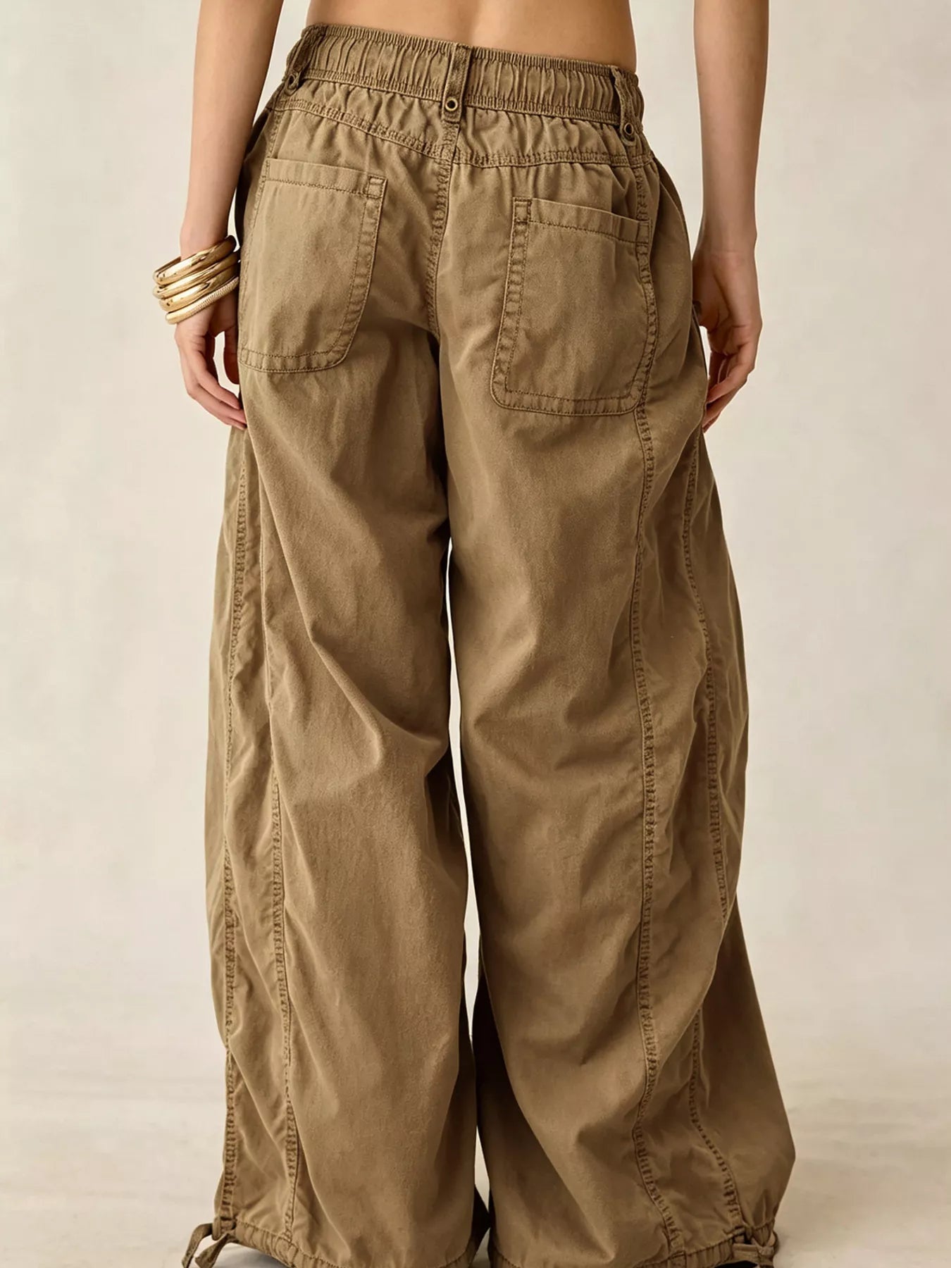 High-Waisted Cargo Wide-Leg Pants