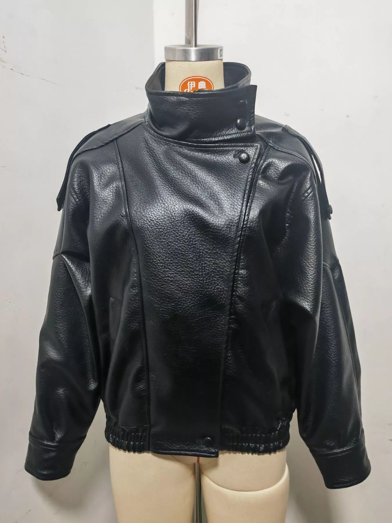 Zip-Up Faux Leather Moto Jacket