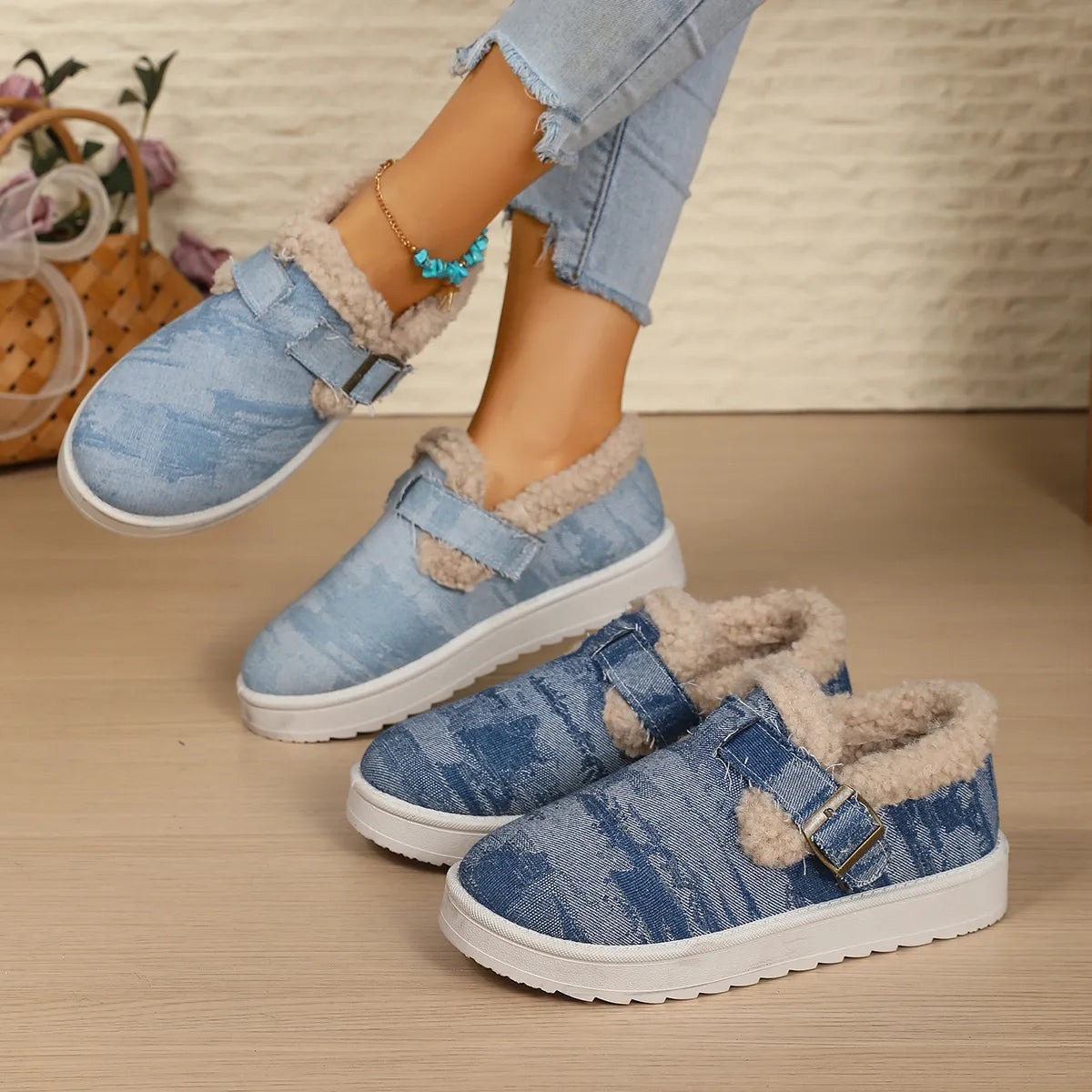 Round Toe Platform Ankle Boots