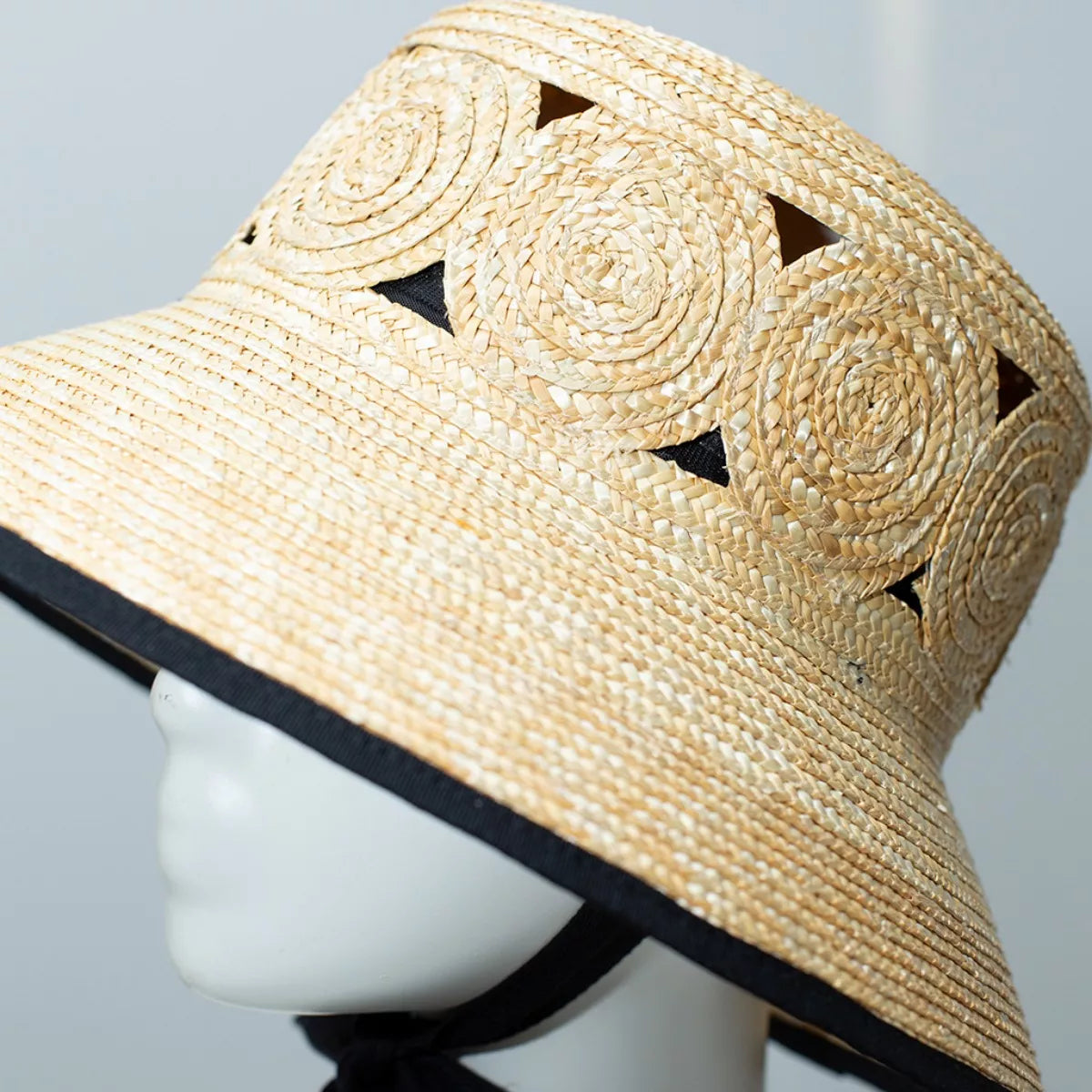 Straw Sun Hat with Contrast Trim
