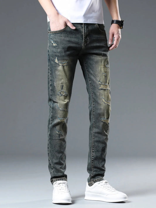 Men's Distressed Slim Fit Jeans