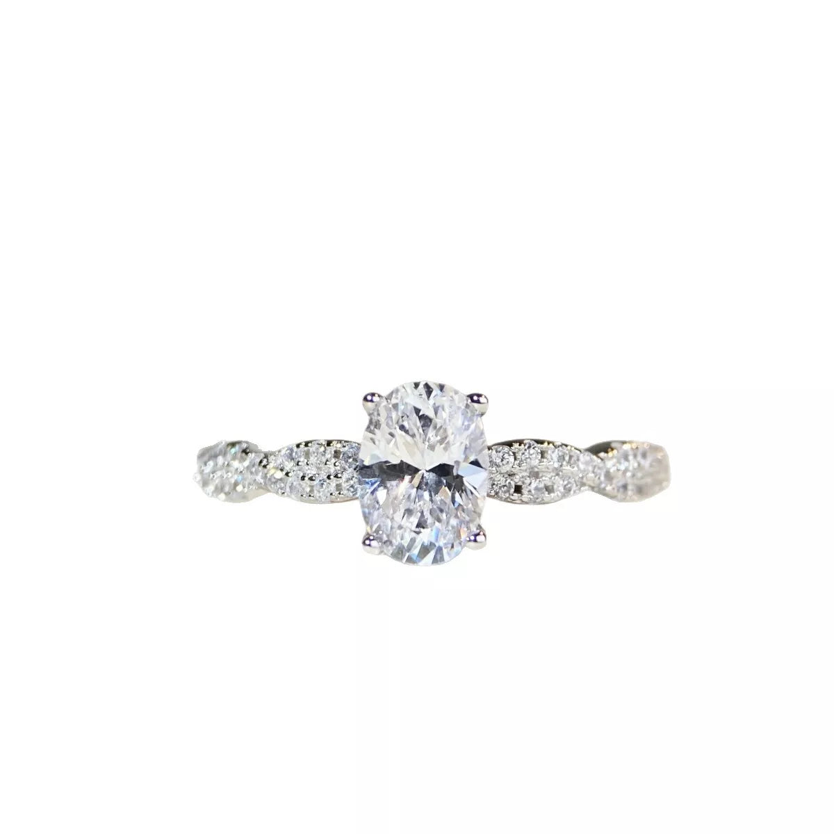 Cultivating High-Carbon Diamond 925 Sterling Silver Oval Ring
