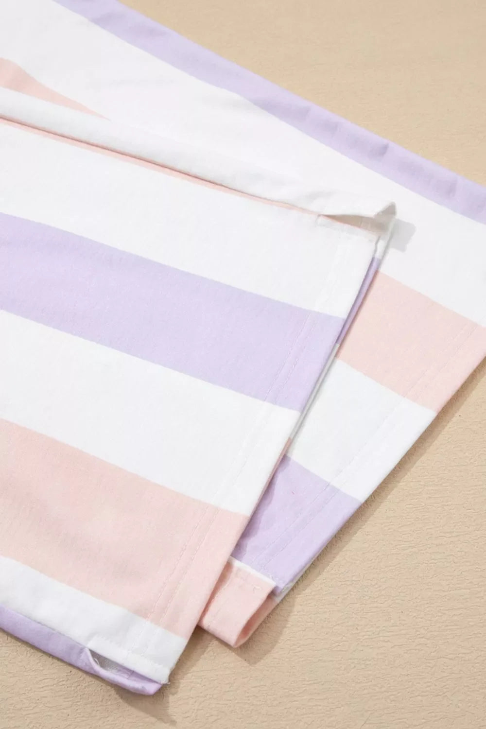 Stripe Multicolored Print Drawstring Loose Pants with Side Pockets