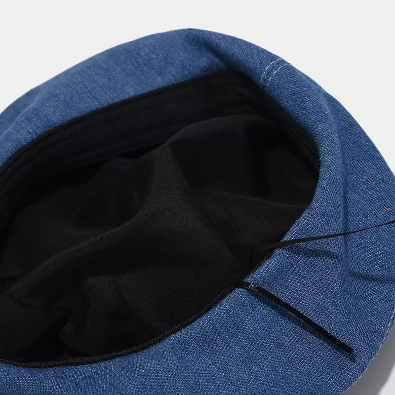 Vintage Style Denim Beret Hat