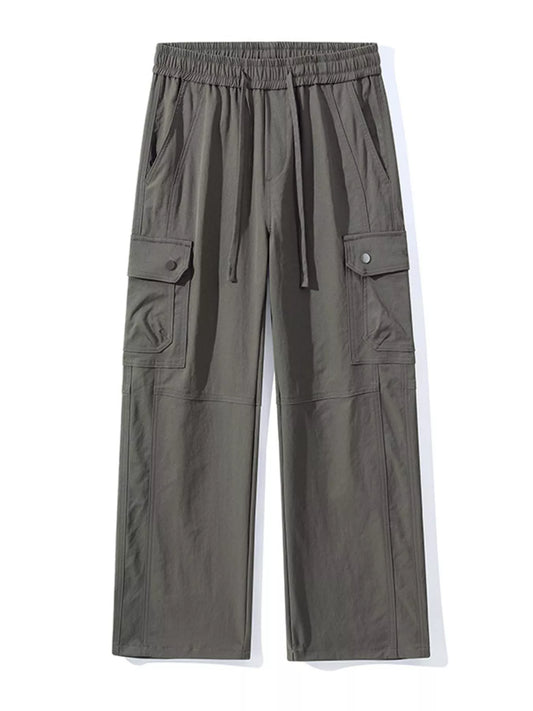 Men's Full Size Drawstring Cargo Wide Leg Pants Plus Size