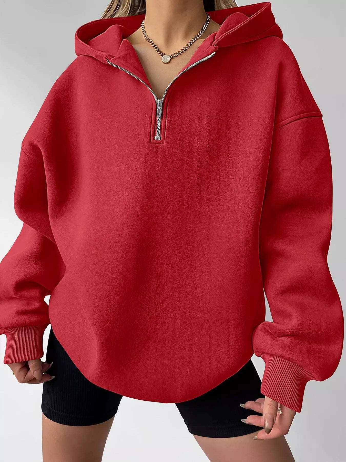 Oversized Quarter-Zip Hoodie