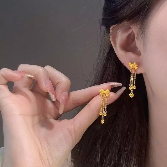 Bowknot Tassel Drop Earrings