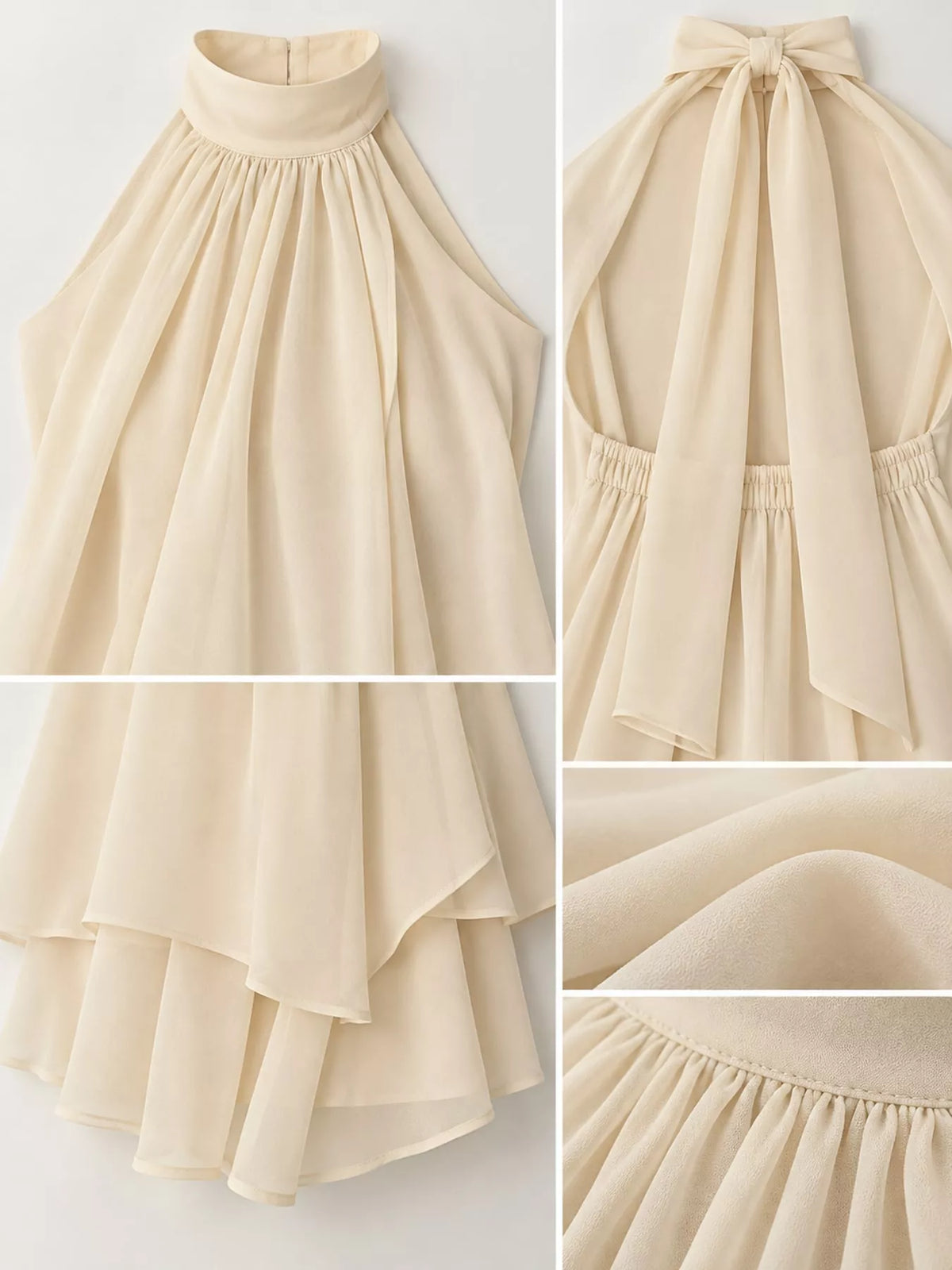 Halter Neck Ruched Mini Dress