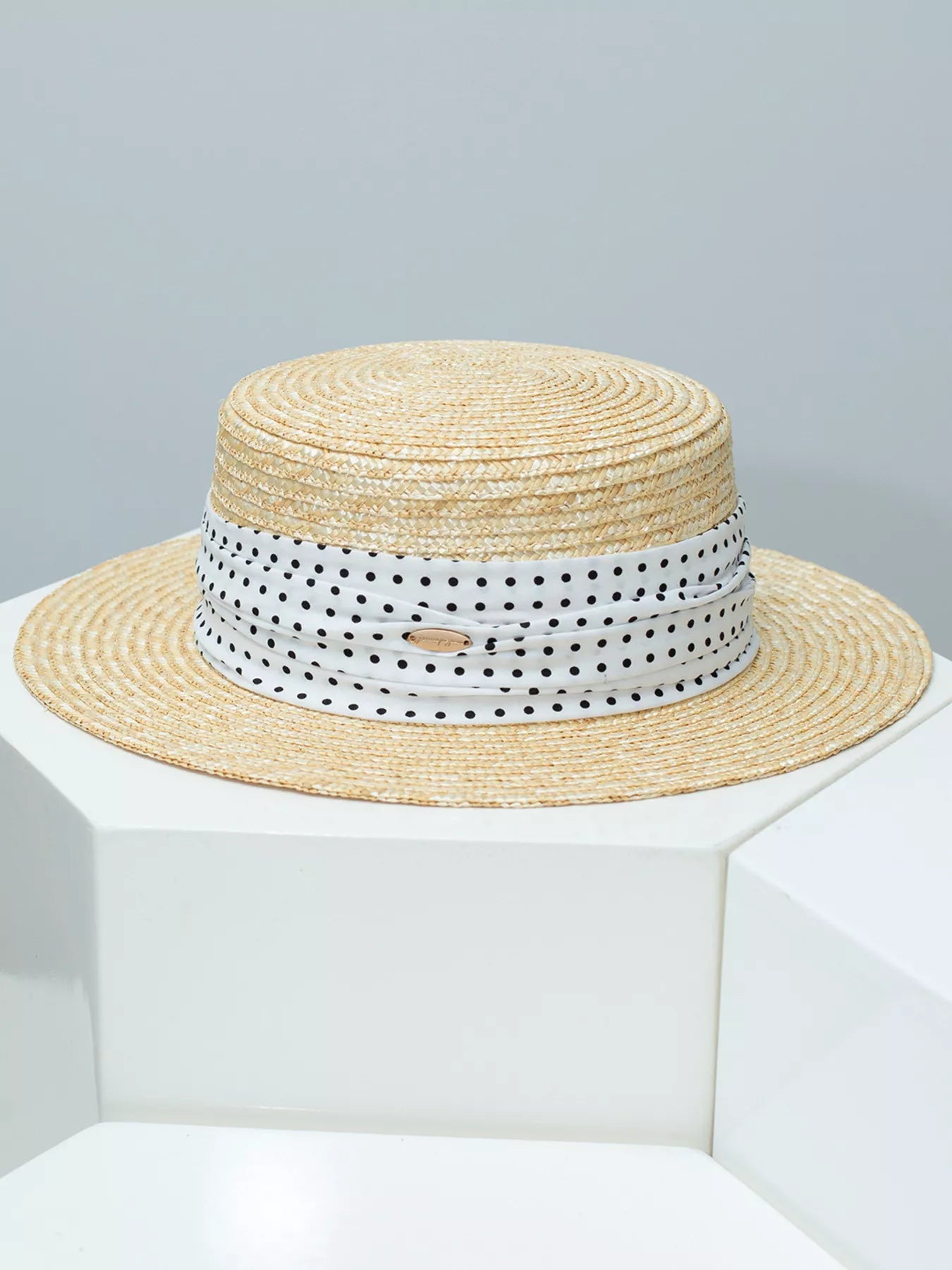 Ribbon Straw Boater Hat