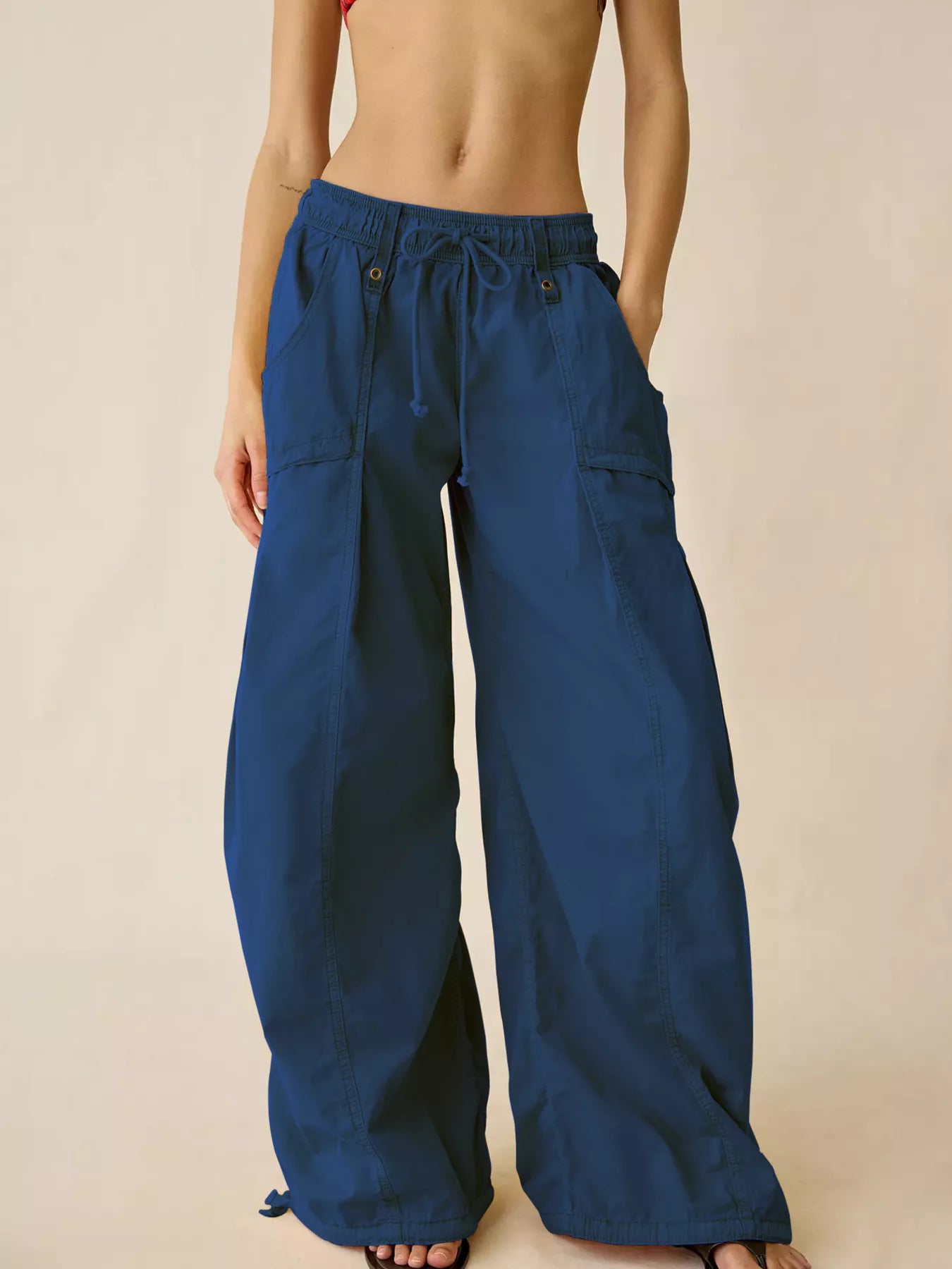 High-Waisted Cargo Wide-Leg Pants
