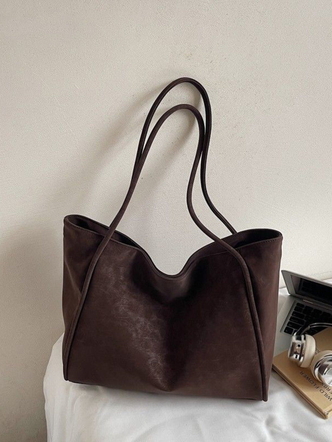 Solid Color Shoulder Bag