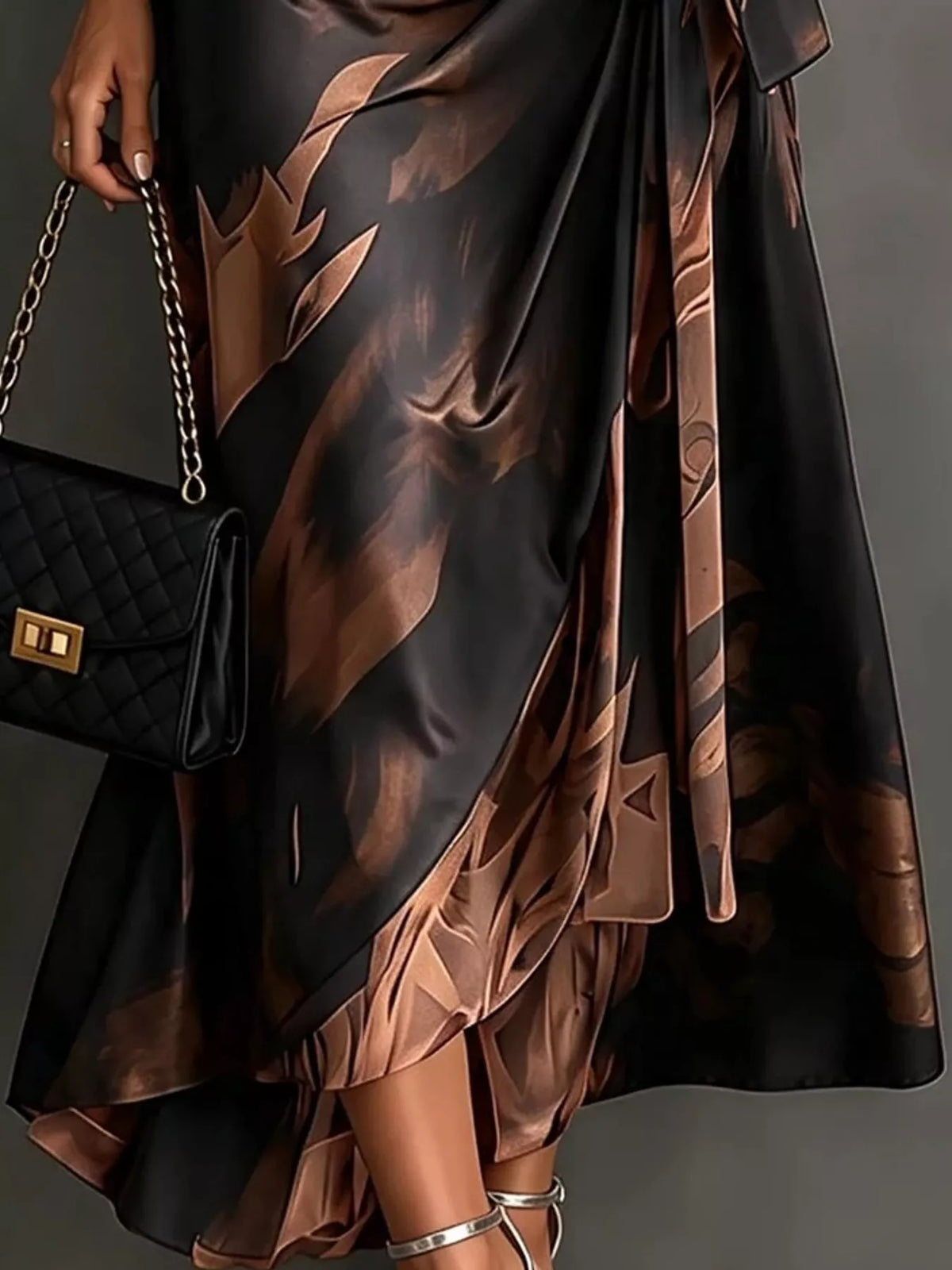 Tie Detail Surplice Dress