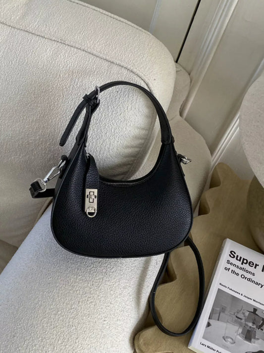 Leather Crescent Crossbody Bag