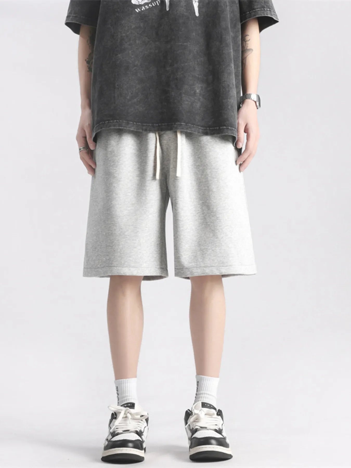 Men's Plus Size Casual Drawstring Knit Shorts