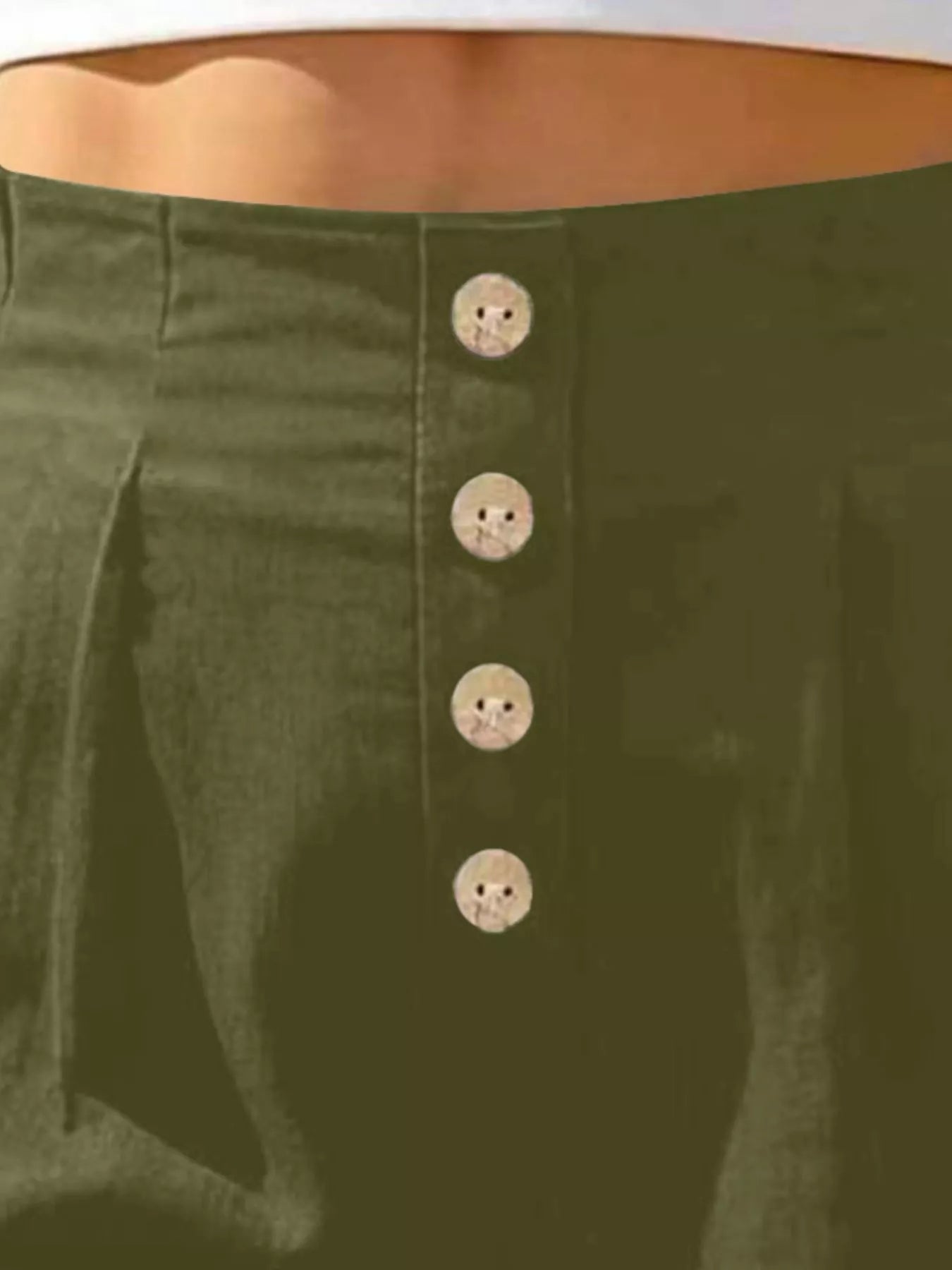 Button Fly High Waist Shorts