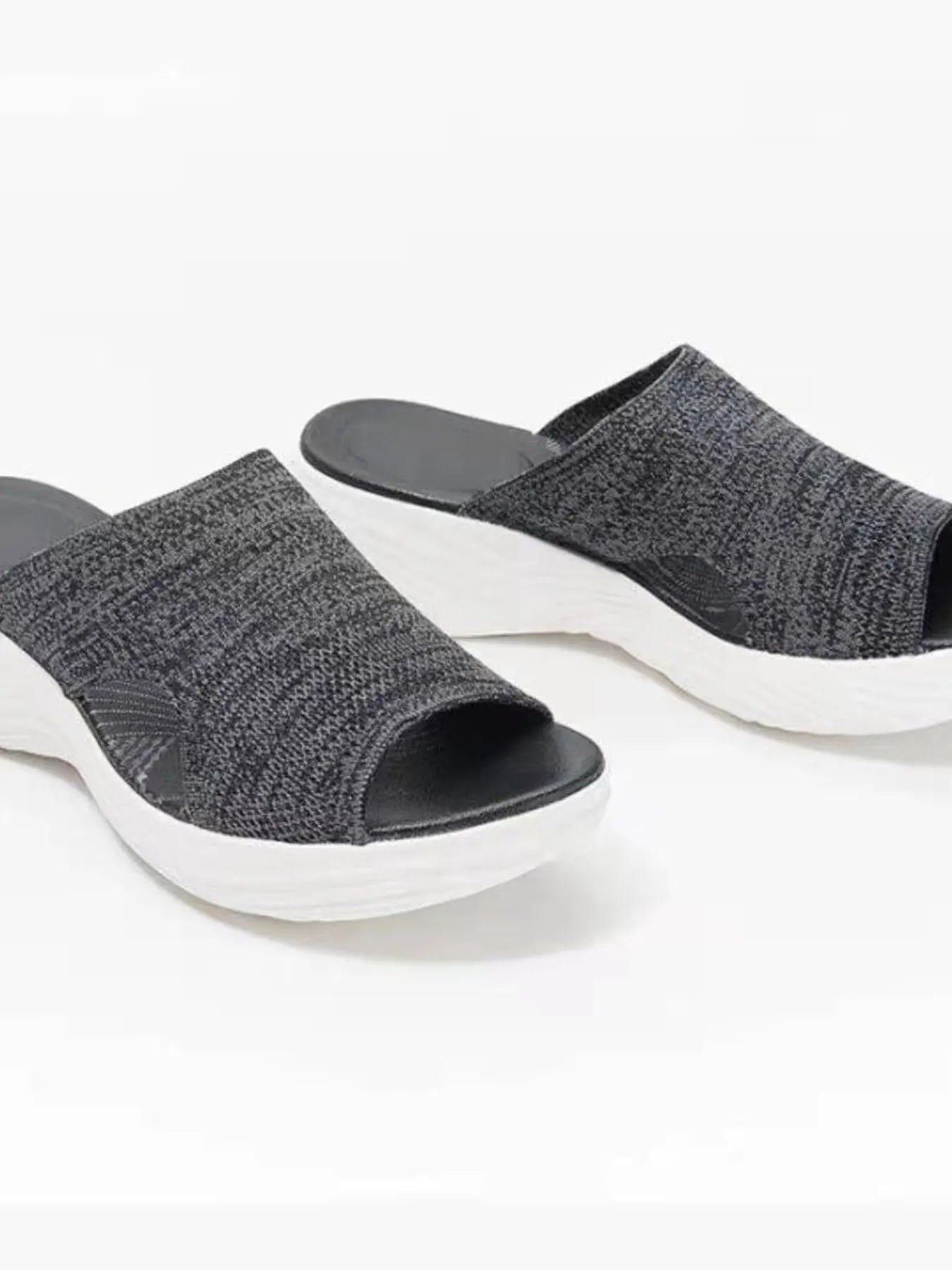 Mesh Comfort Knit Platform Sandals