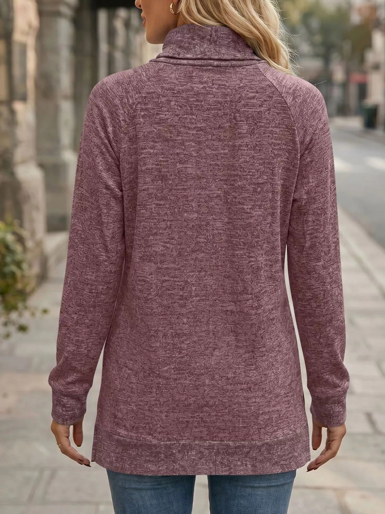 Turtleneck Raglan Sleeve T-Shirt