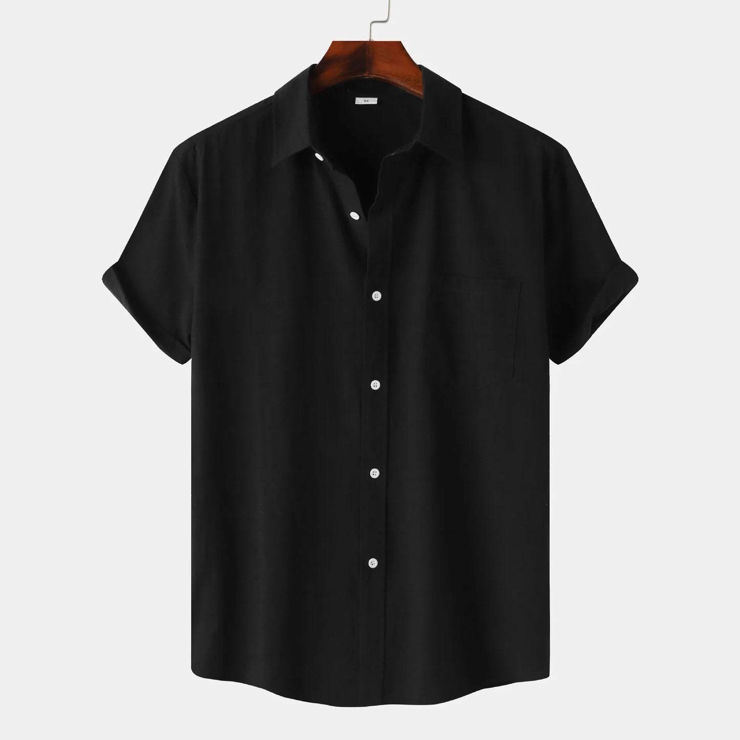 Men's Short Sleeve Button Down Shirt with Chest Pocket