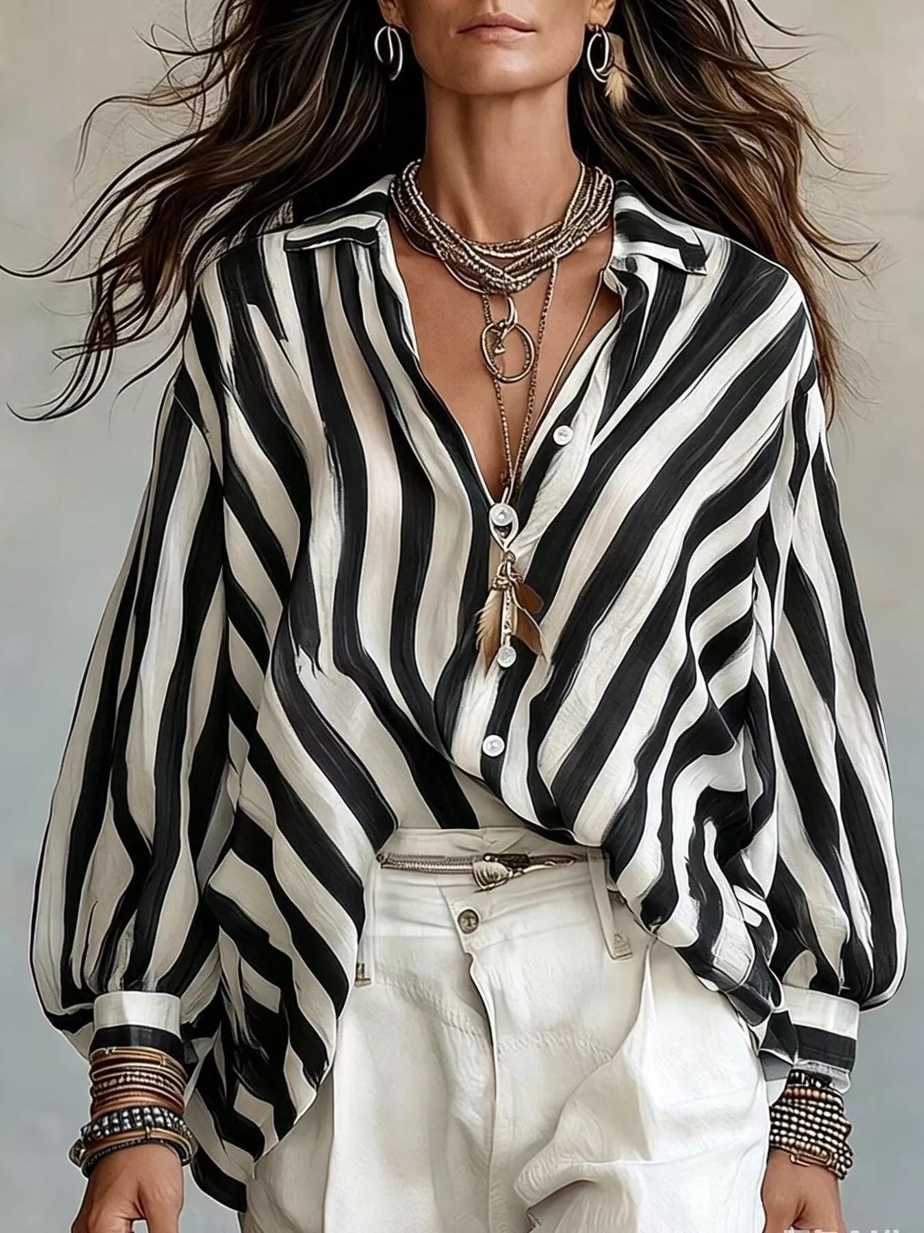 Striped Loose Fit Shirt